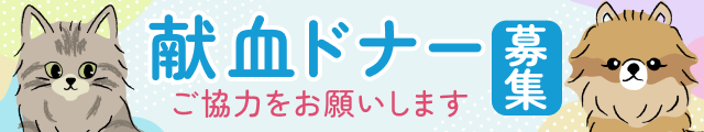 献血ドナーを募集しています。犬・猫のご協力をお願いしています。